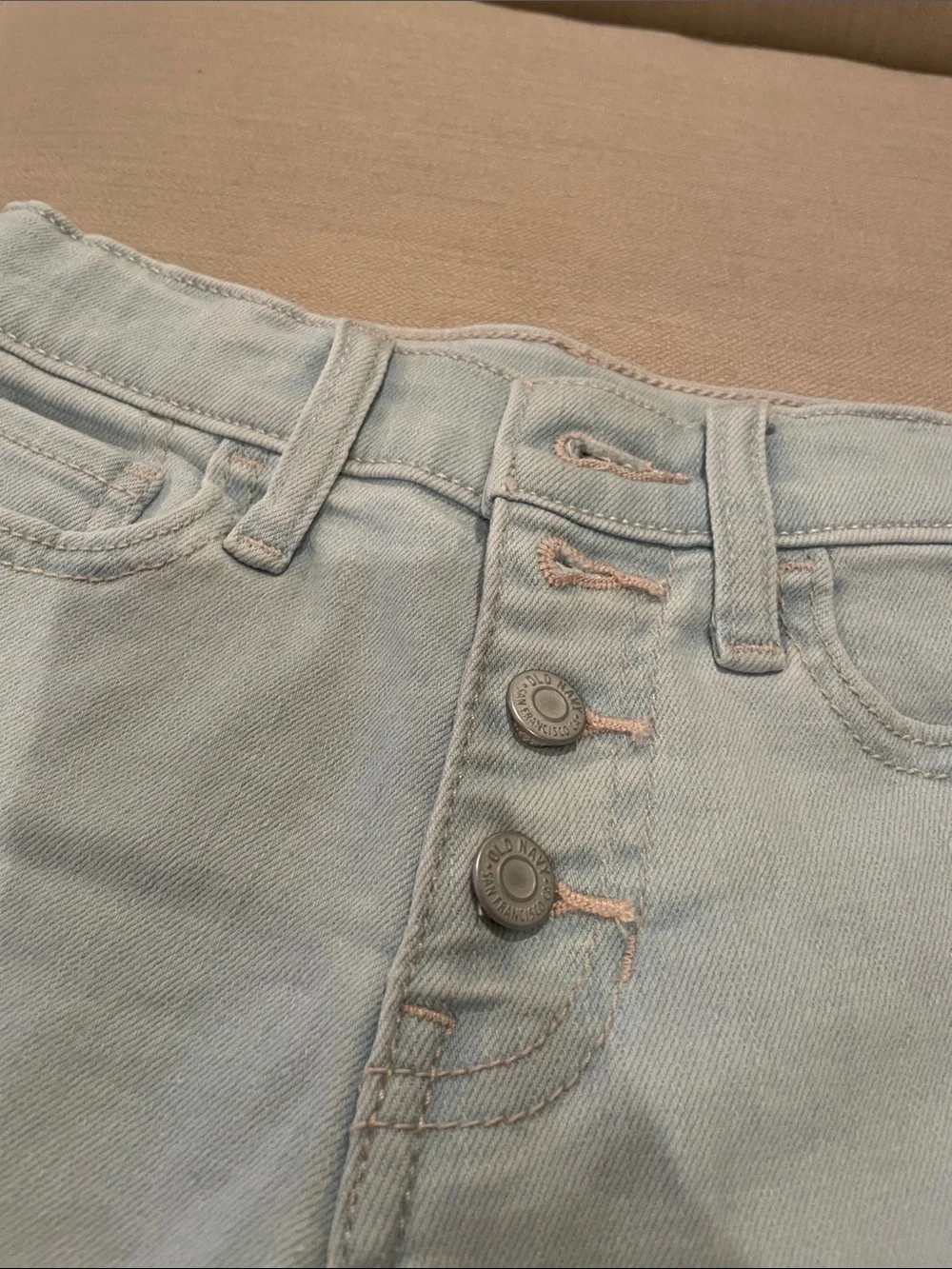 Girl's Old Navy Light Blue Denim High-Rise Button-Fly Shorts